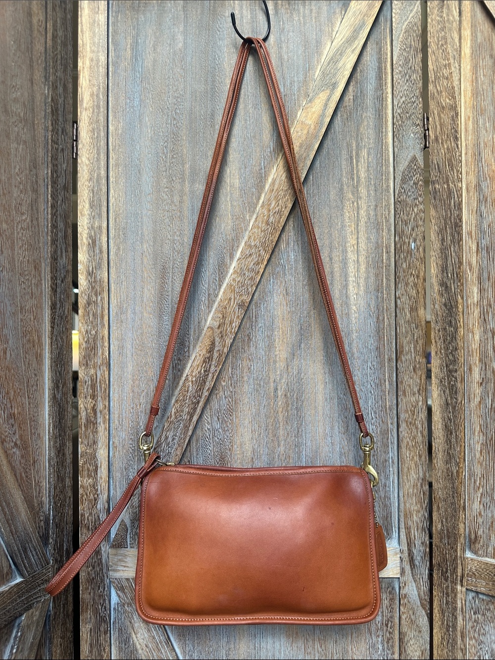 Coach Vintage Bonnie Cashin Era British Tan Leather Crossbody Convertible Clutch